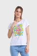 Polera Mujer Gráfica Roll Up Blanco