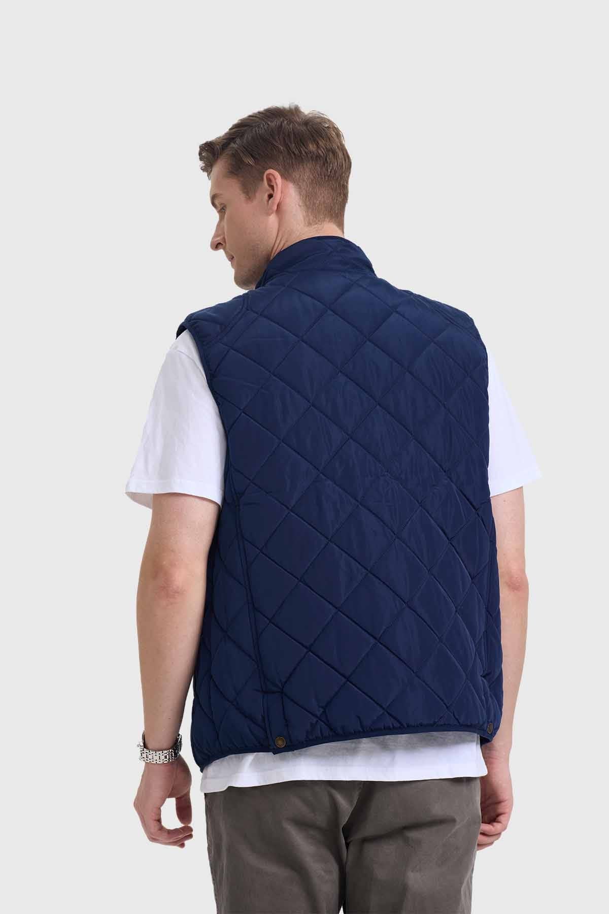 Parka Hombre Navy Botones Azul