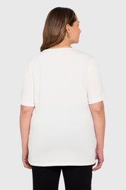 Polera Mujer Detalle Escote Crudo
