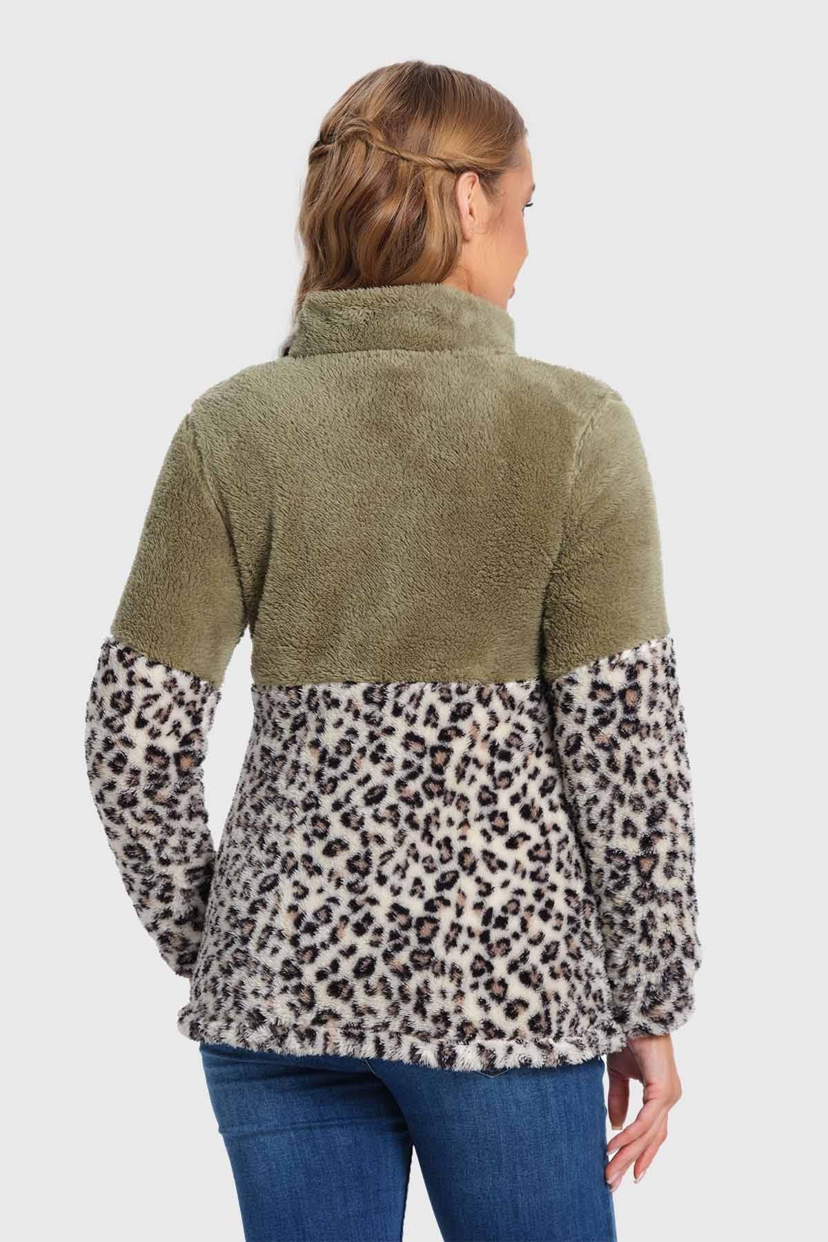 Polar Mujer Tipo Polerón Peludo Verde