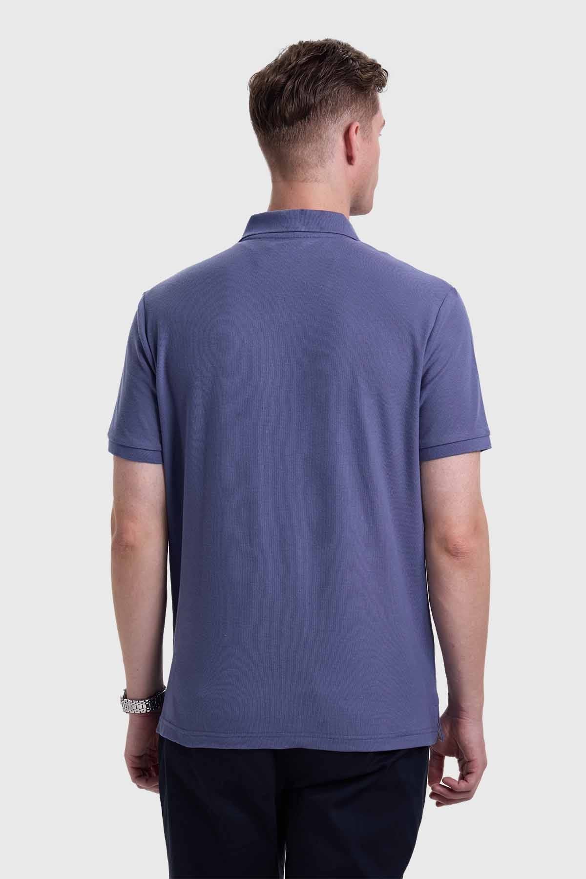 Polera Hombre Piqué Azul