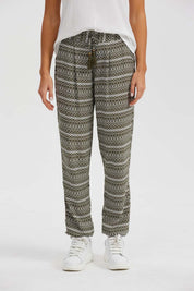 Pantalón Mujer Bombacho Puño Elástico Verde