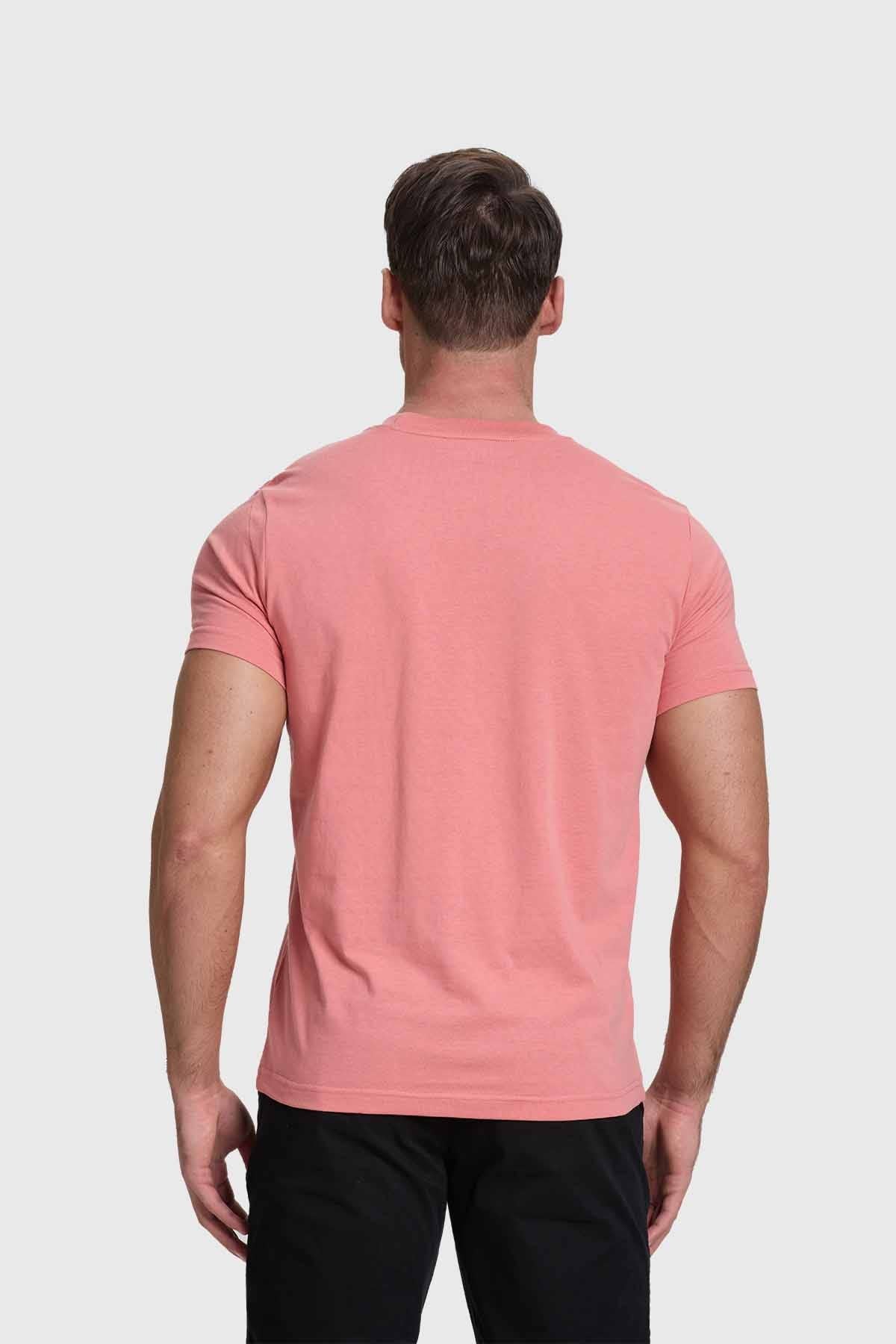 Polera Hombre Básica Con Bolsillo Coral