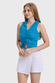 Polera Mujer Recogido Azul