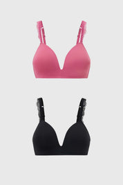 Sostén Mujer Bipack Sin Arcos Strap Encaje Malva