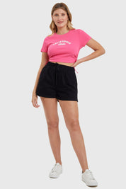 Polera Mujer Top Frunces Fucsia