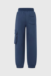Pantalón Buzo Niño Cargo Con Cortes Azul