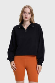 Polerón Mujer Medio Cierre Negro