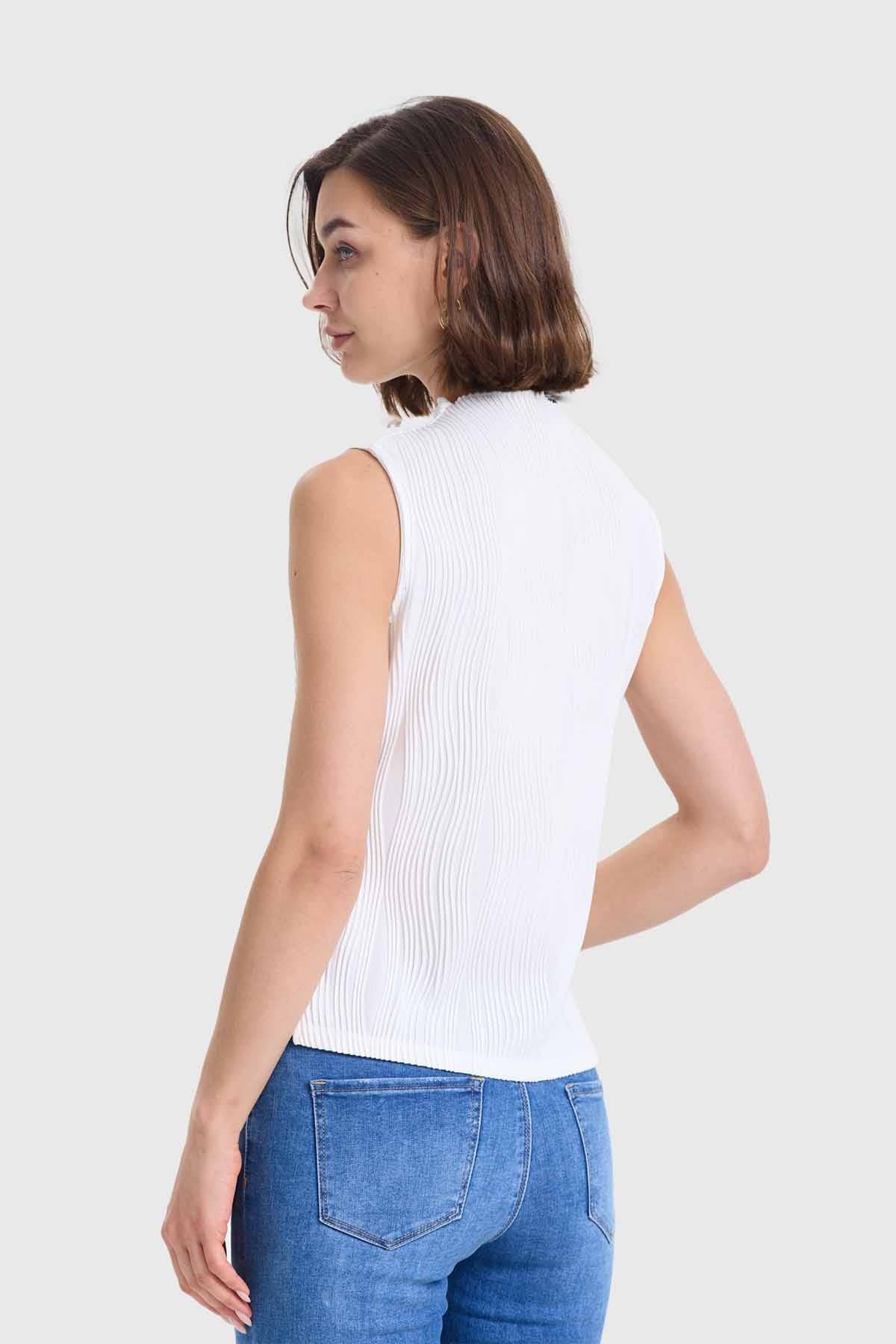 Polera Mujer Con Textura Crudo