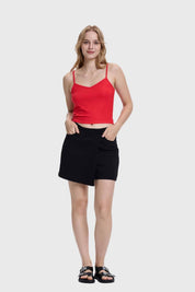Polera Peto Mujer Pabilo Crop Rojo