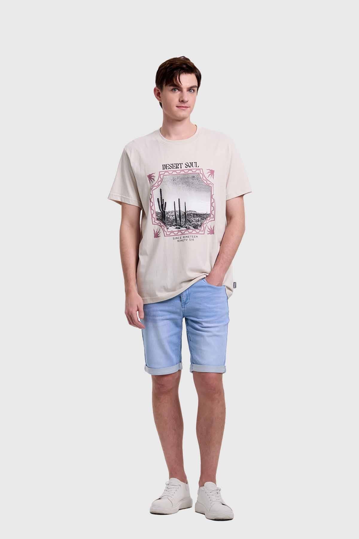 Polera Hombre Print Beige