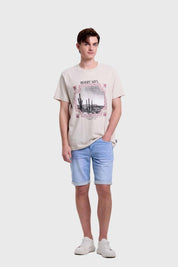 Polera Hombre Print Beige