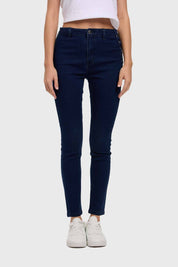 Jeans Mujer Skinny Ojetillo Azul