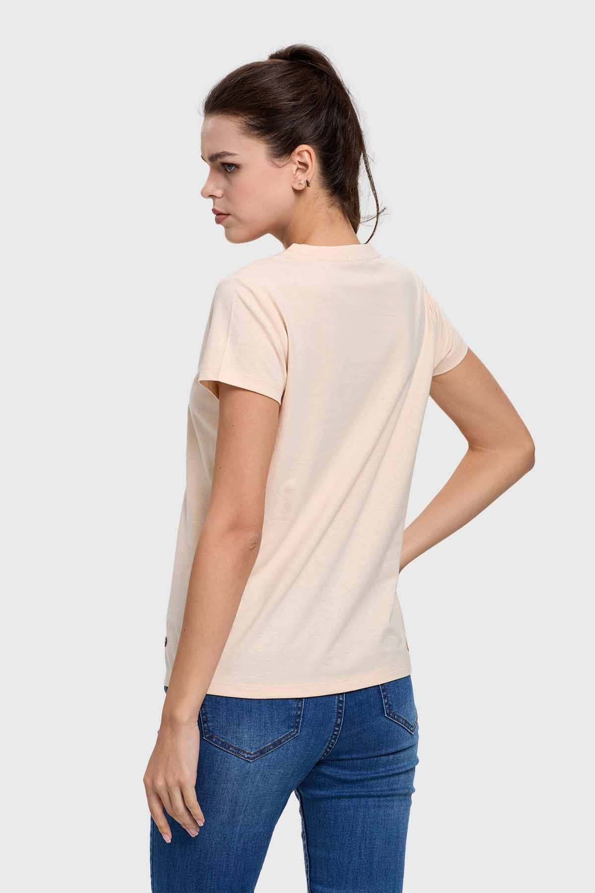 Polera Mujer Básica Print Beige