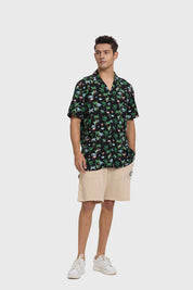 Camisa Hombre Print Tropical Negro