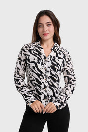 Blusa Mujer Abotonada Arena