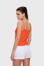 Polera Mujer Pabilo Crop Naranjo