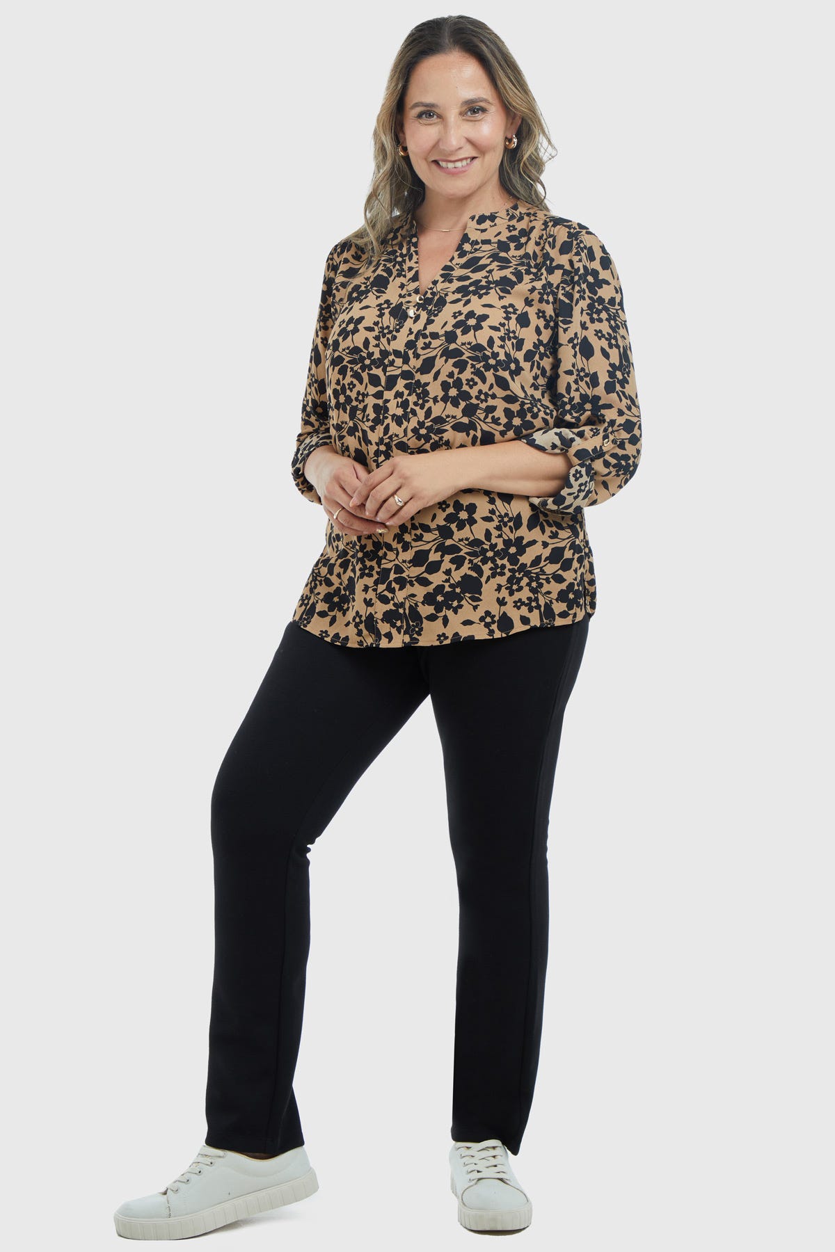 Blusa Mujer Estampado Camel