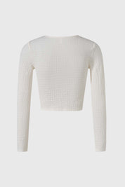 Polera Niña Crop Crep Crudo