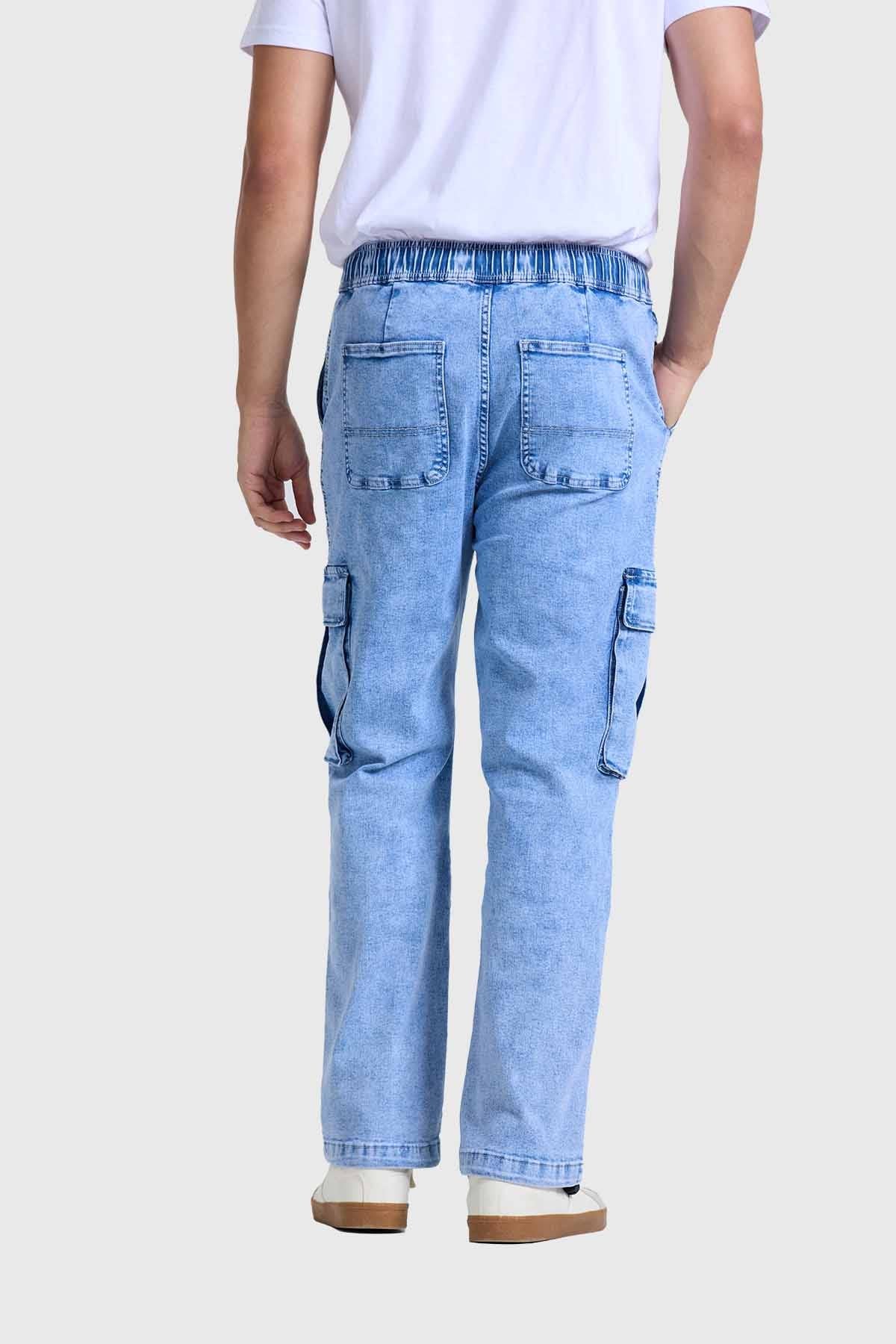 Jeans Hombre Doble Cargo Azul