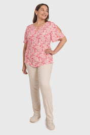 Blusa Mujer Estampada Crudo