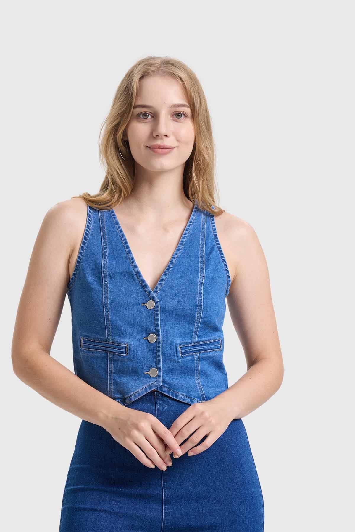 Polera Mujer Gillette Azul