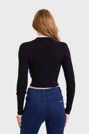 Sweater Mujer Contraste Negro