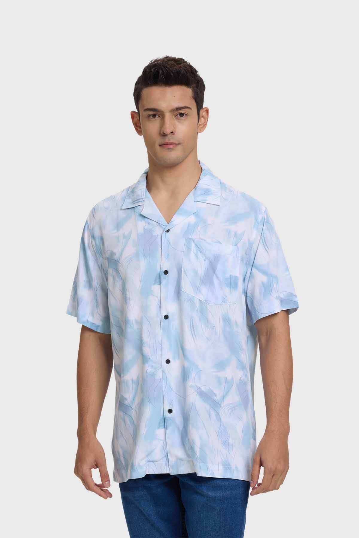 Camisa Hombre Marmolado Blanco