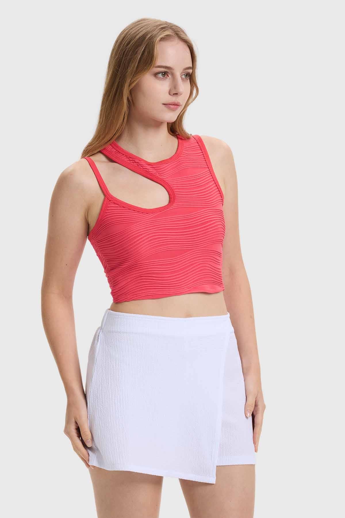 Polera Mujer Cut Out Rosado