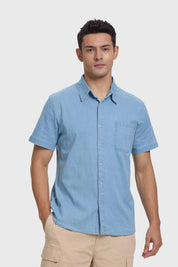 Camisa Hombre Bolsillo Celeste