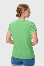 Polera Mujer Básica Print Verde Menta
