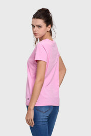 Polera Mujer Básica Print Rosado