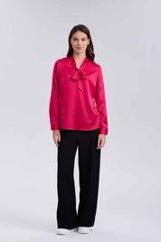 Blusa Mujer Con Lazo Fucsia