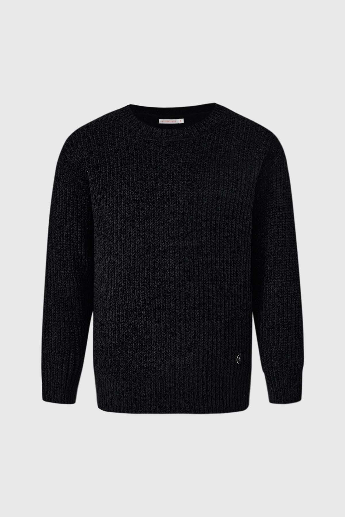 Sweater chenille negro suave y cómodo para niña – Fashion´s Park