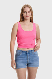Polera Mujer Recojido Fucsia Flúor