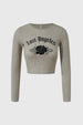 Polera Niña Crop Crep Gris