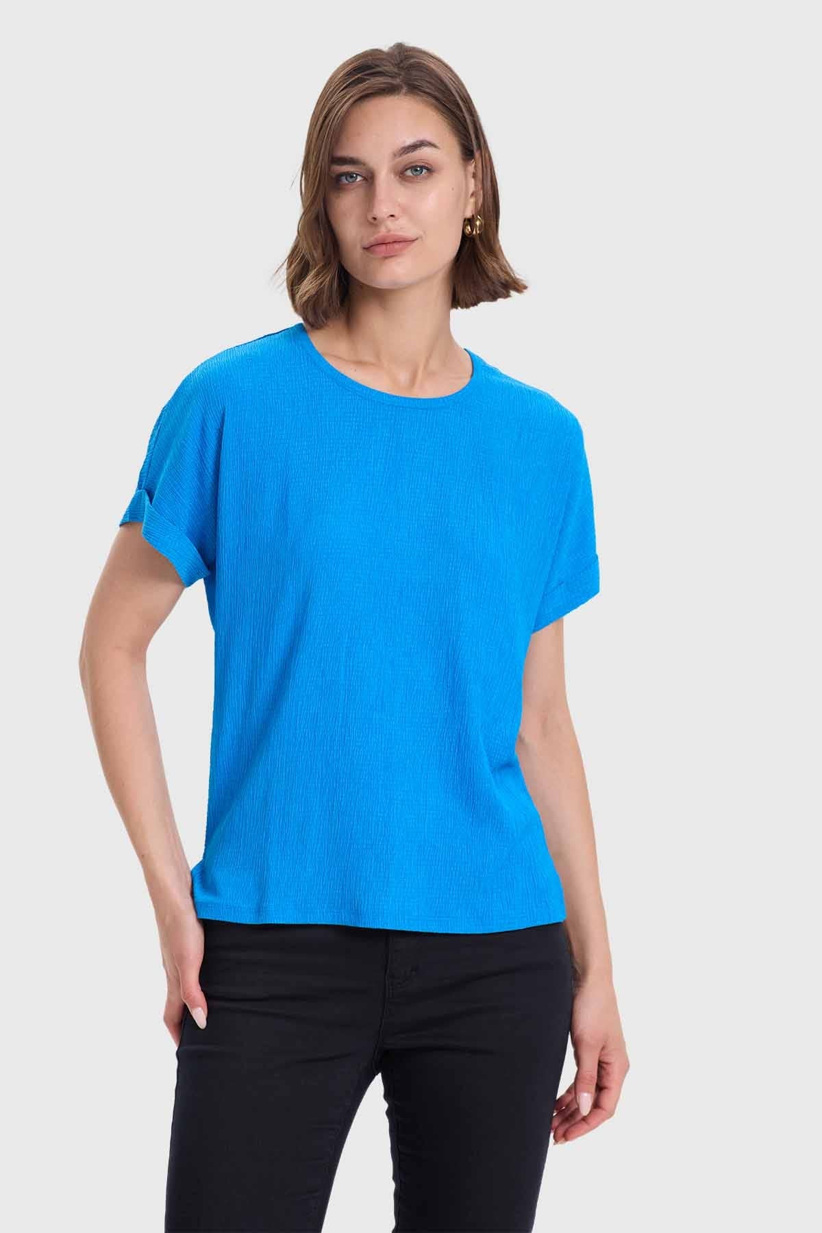 Algodón Poleras Azules Para Mujer Conjunto De Algodón Afranelada