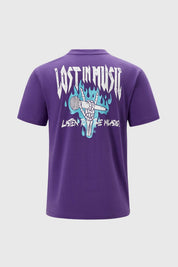 Polera Niño Oversize Estampado Morado