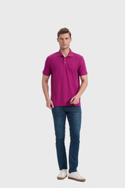 Polera Hombre Piqué Básica Violeta