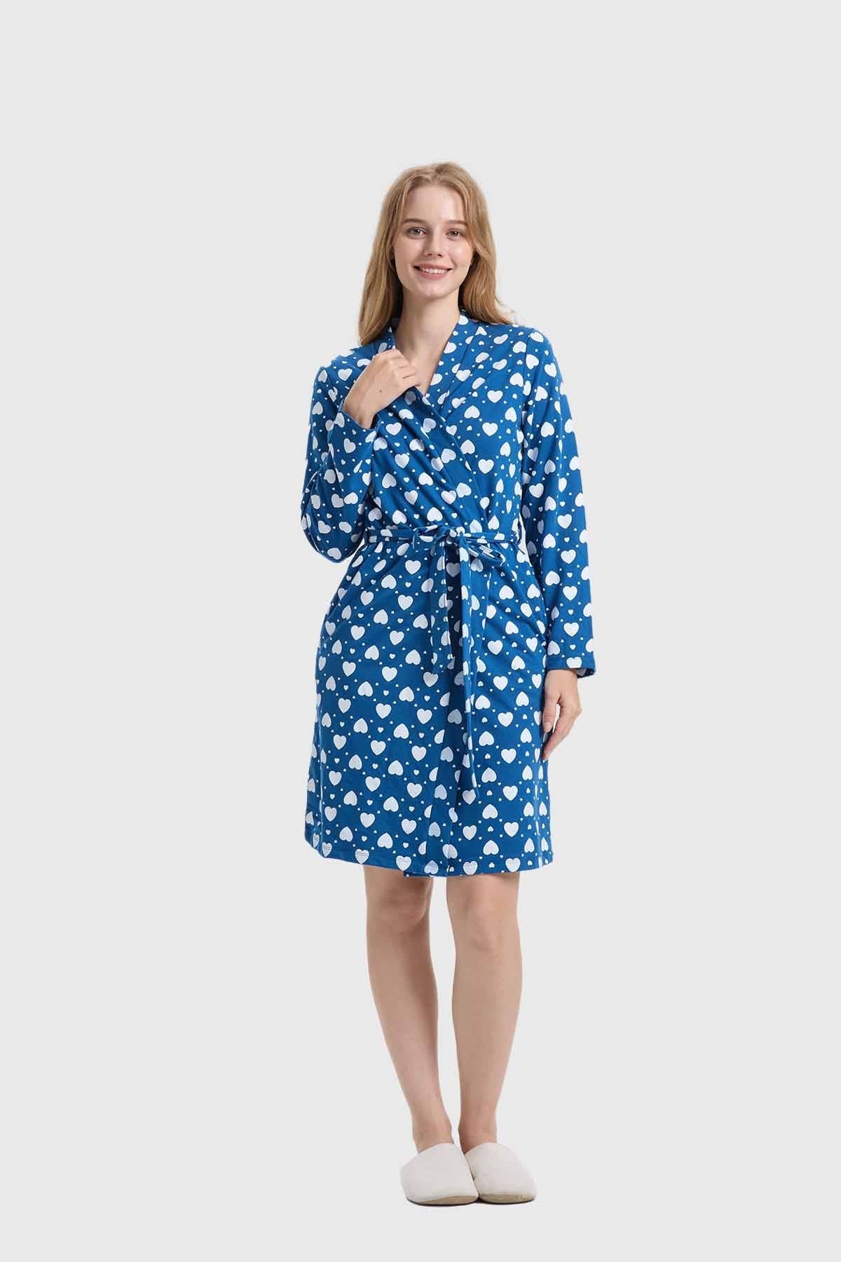 Bata mujer lazo algodón azul con diseño divertido – Fashion´s Park
