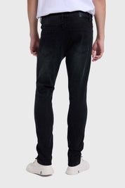 Jeans Hombre Skinny Rotura Negro