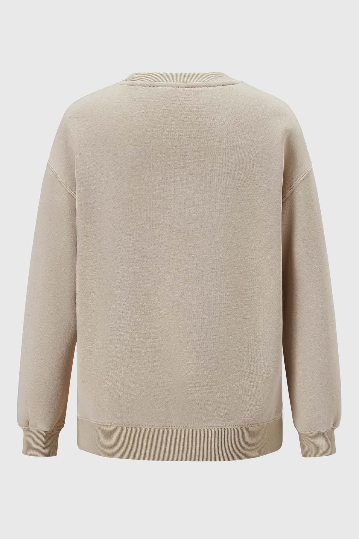 Polerón Niña Acid Wash Beige