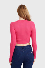 Sweater Mujer Crop Fucsia