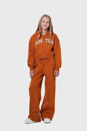 Pantalón Buzo Niña Pierna Ancha Camel