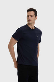 Polera Hombre Con Bolsillo Azul