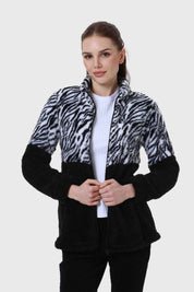 Polar Mujer Tipo Polerón Peludo Negro