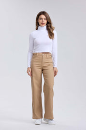 Jeans Mujer Wide Leg Camel