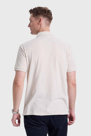 Polera Hombre Piqué Básica Beige