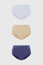 Calzón Mujer Tripack Tiro Alto Blanco