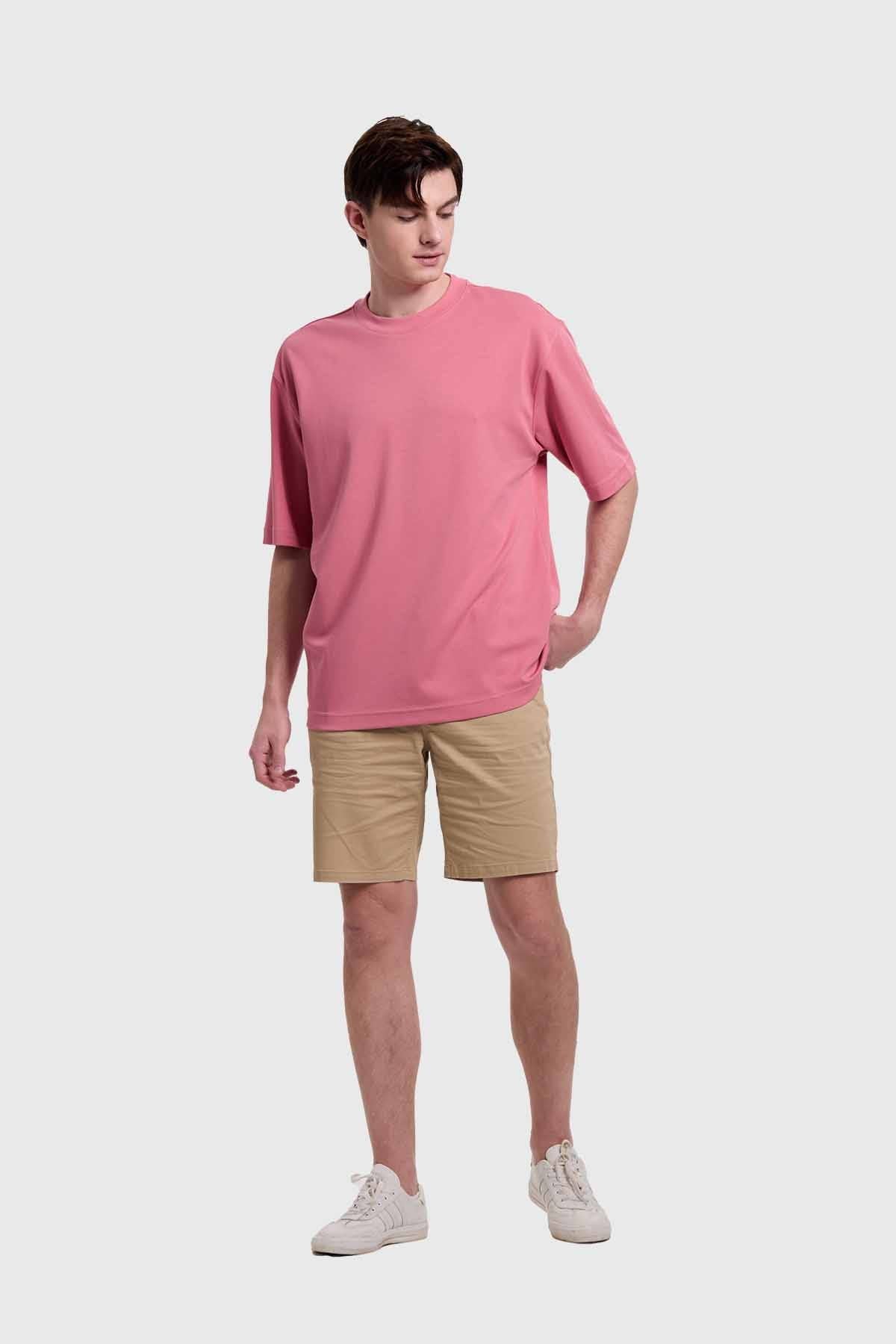 Polera Hombre Loose Fit Palo Rosa